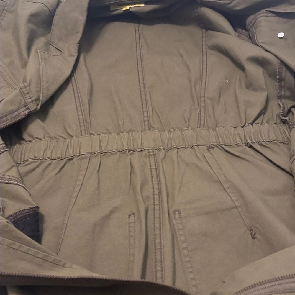 Circus NY Zip Front Long Sleeve Utility Minidress Burnt Olive SZ XL boho western - Picture 11 of 12